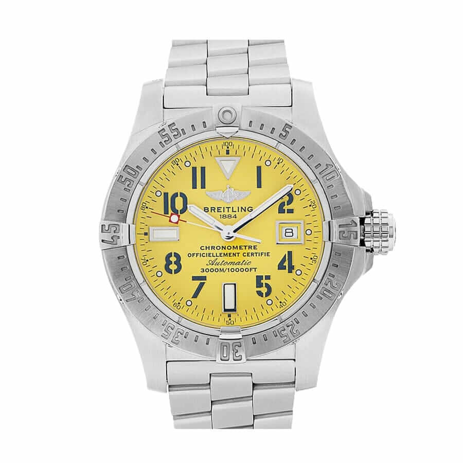 Breitling Aeromarine Avenger Seawolf Yellow Dial Mens Watch A17330 Replica