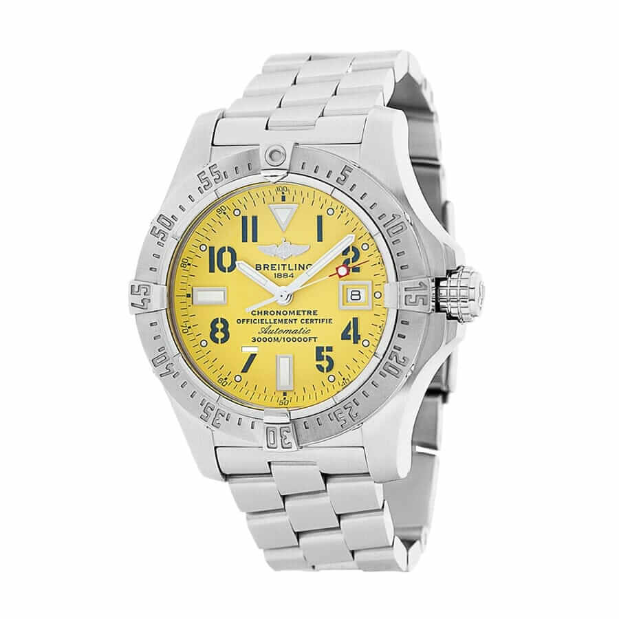 Breitling Aeromarine Avenger Seawolf Yellow Dial Mens Watch A17330 Replica