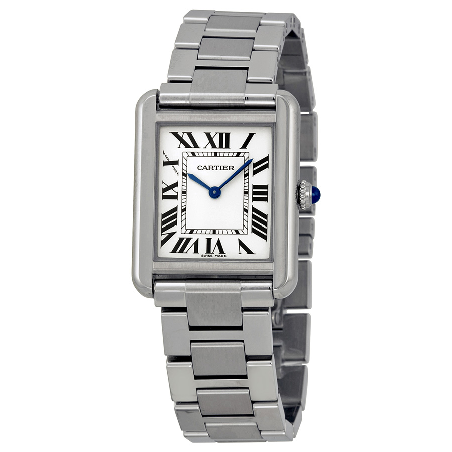 Cartier Tank W5200013 Silver Opalined Watch