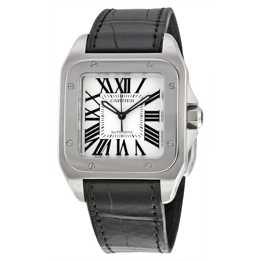 Cartier Santos de Cartier W20106X8 Silvered Opaline Watch