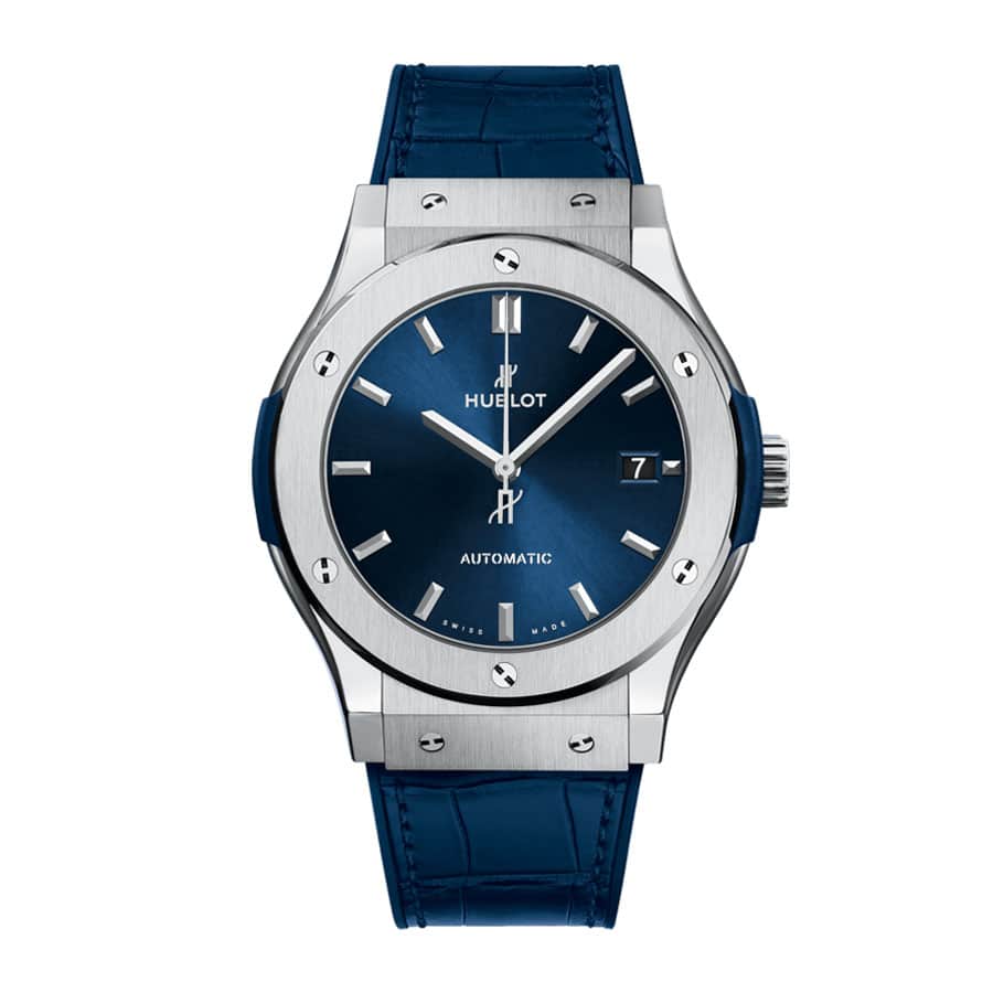 Hublot Classic Fusion Automatic Blue Sunray Dial Titanium 565.NX.7170.LR Replica