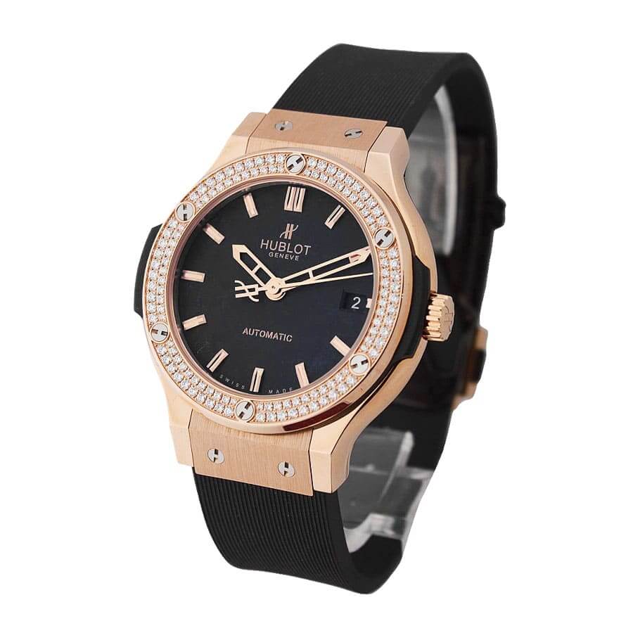 Hublot Classic Fusion with Iced Out Black Dial Replica