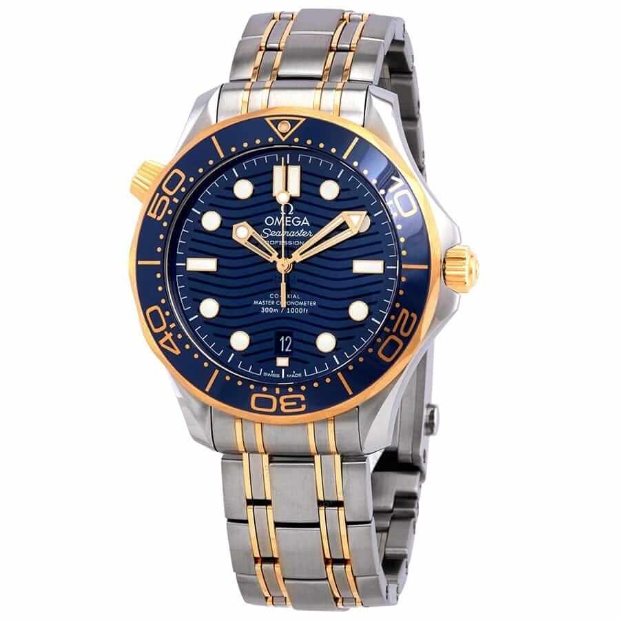 Omega Seamaster Diver 300M Master Co-Axial Steel & Gold 210.20.42.20.03.001 Blue Dial Replica