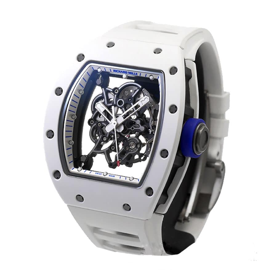 Richard Mille RM55 KV White Ceramic Bubba Watson Skeleton Dial M8215 Replica