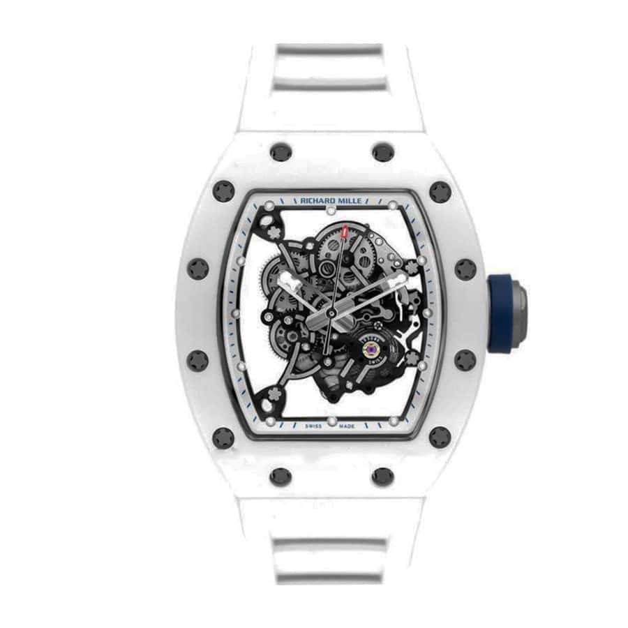 Richard Mille RM55 KV White Ceramic Bubba Watson Skeleton Dial M8215 Replica