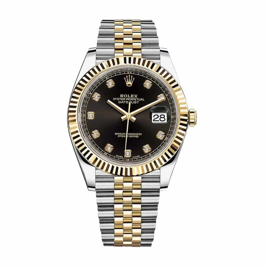 Rolex Datejust 12633BKDJ Steel Gold Automatic Black And Diamond Dial Jubilee Replica